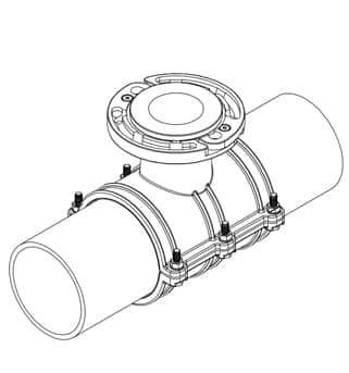 Saddle Clamp for HDPE and PVC Pipe with Loose Flange Outlet Installation Instruction step 4