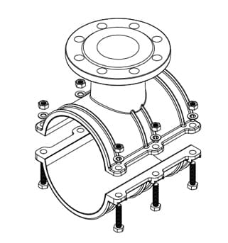 Saddle Tap Clamp for PVC Pipe Installation Instruction step 1