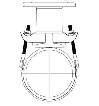 Tapping saddle with flange outlet-double bands or multiple bands installation instruction step 4-1