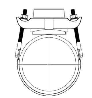 Tapping saddle with thread outlet-double bands or multiple bands for big size pipes installation instruction step4-1