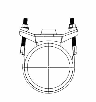 Tapping saddle with thread outlet-single strap installation instruction step 4