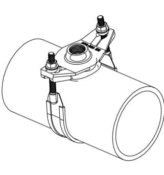 Tapping saddle with thread outlet-single strap installation instruction step 5