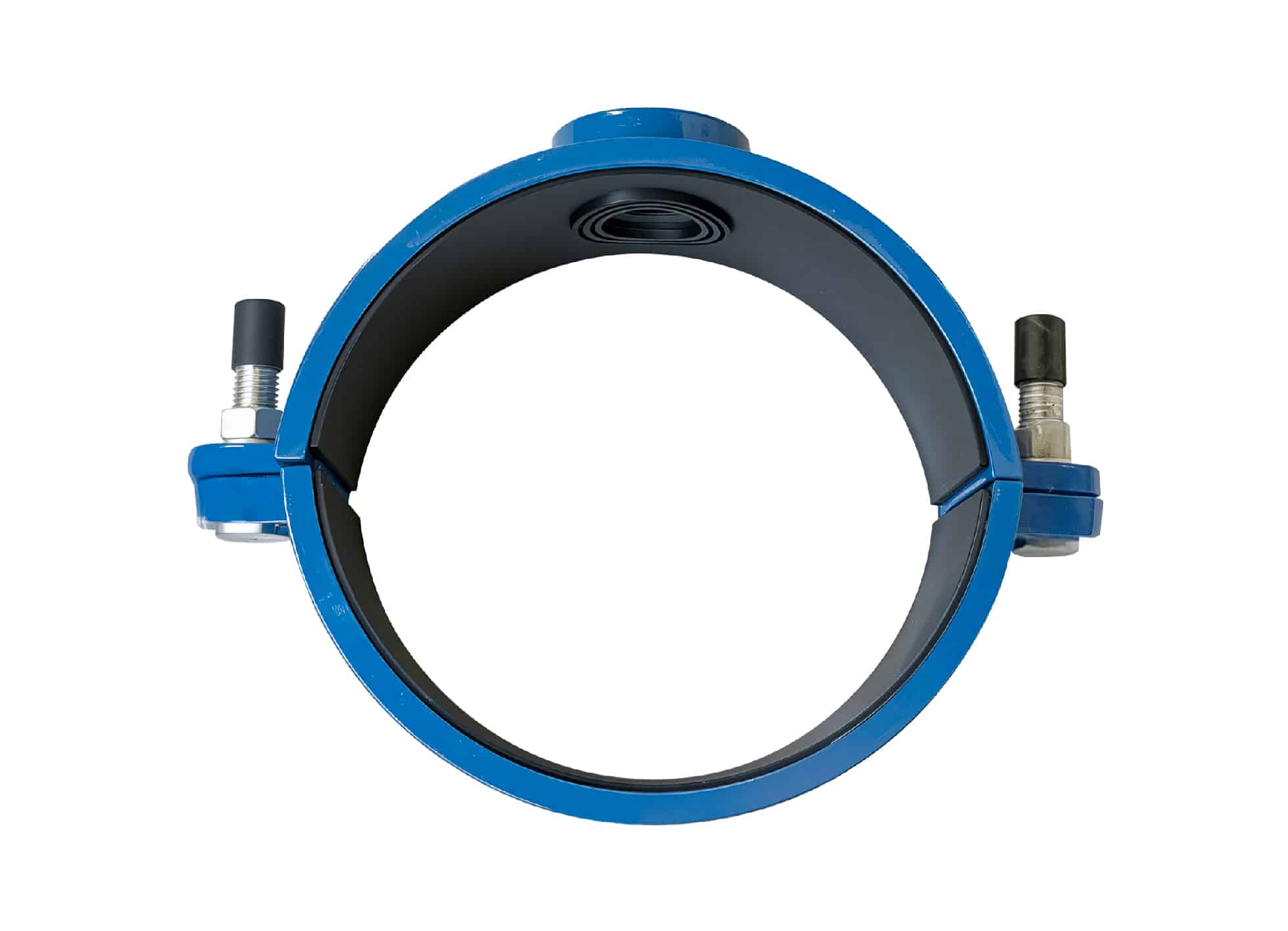 Cast Iron Saddle Clamp for HDPE pipe and PVC pipe ,with BSP, NPT, CC etc thread outlet 2