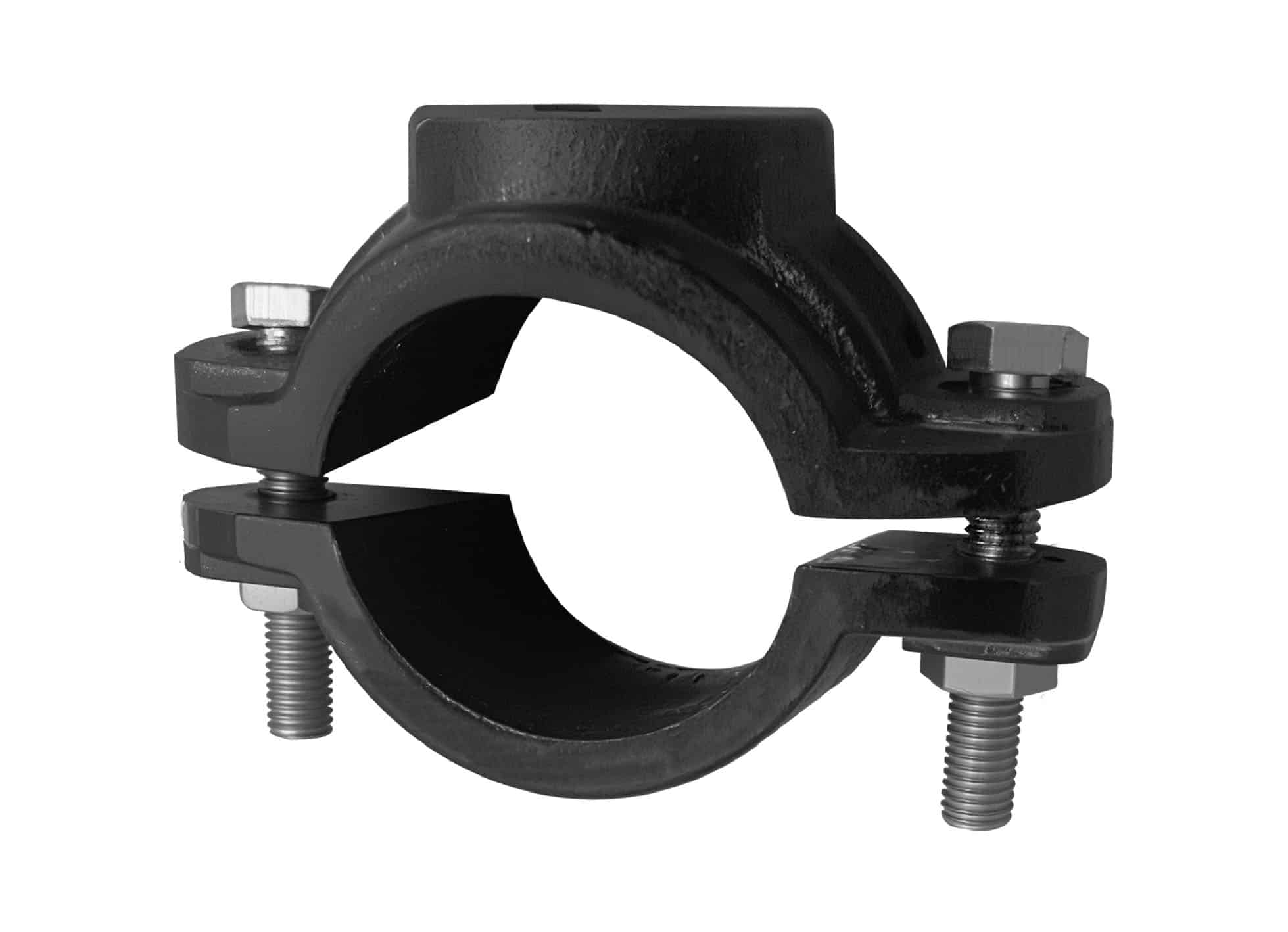 Grey Cast Iron Saddle Clamp with Thread Outlet 4