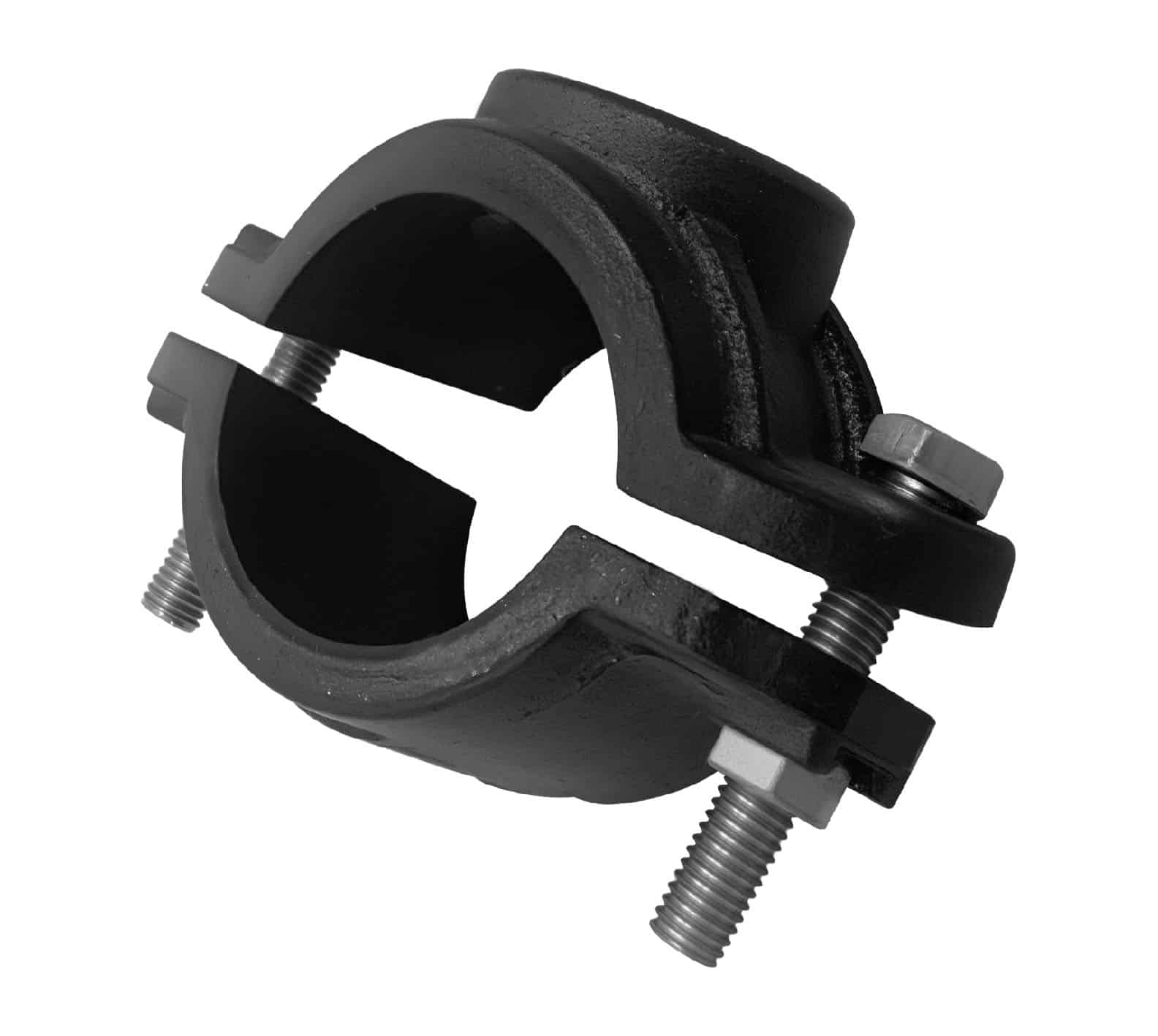 Grey Cast Iron Saddle Clamp with Thread Outlet for PVC Pipe