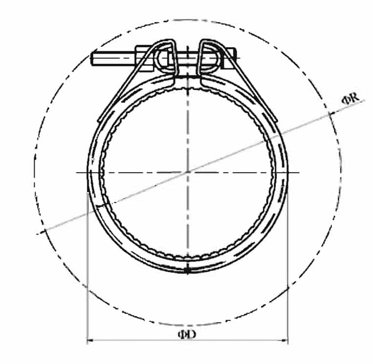 Restraint Stainless Steel Pipe Coupling drawing-side view