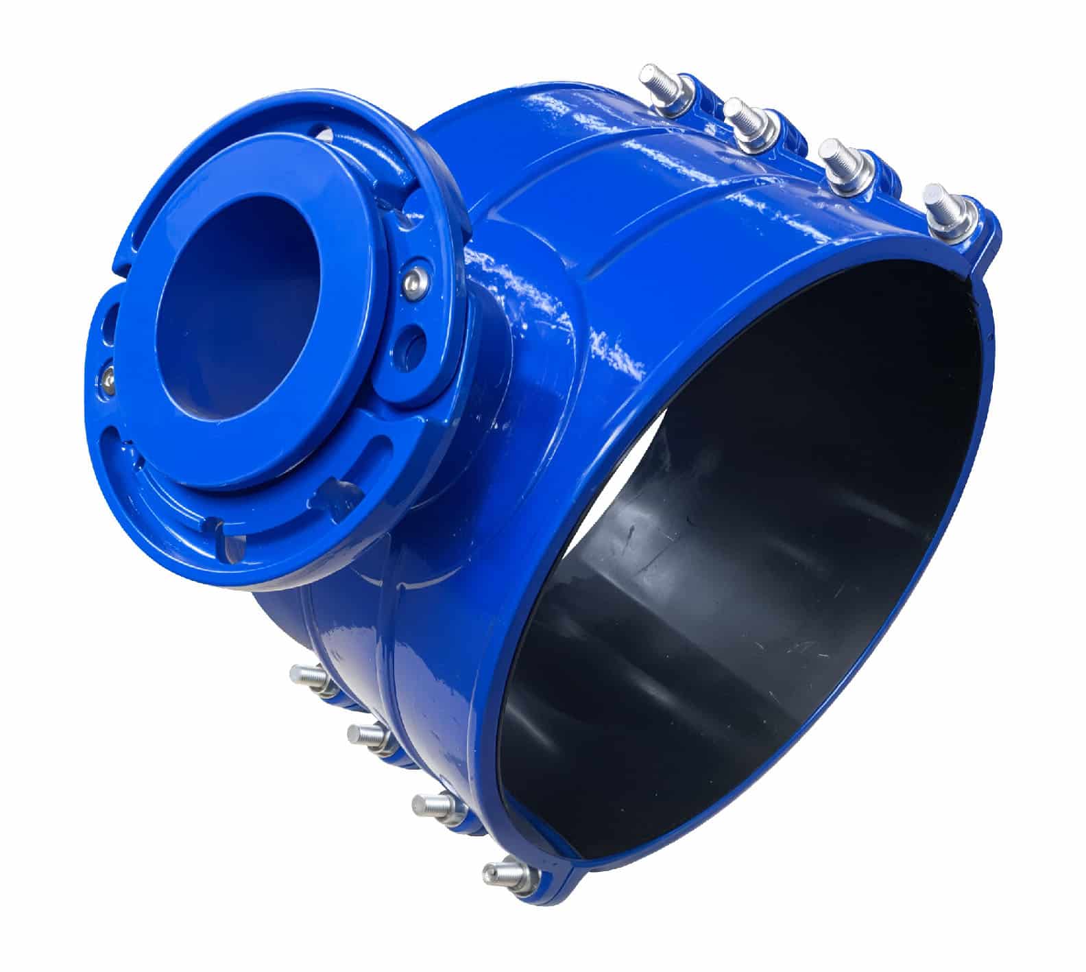 Saddle Clamp for HDPE and PVC pipe with Loose Flange Outlet