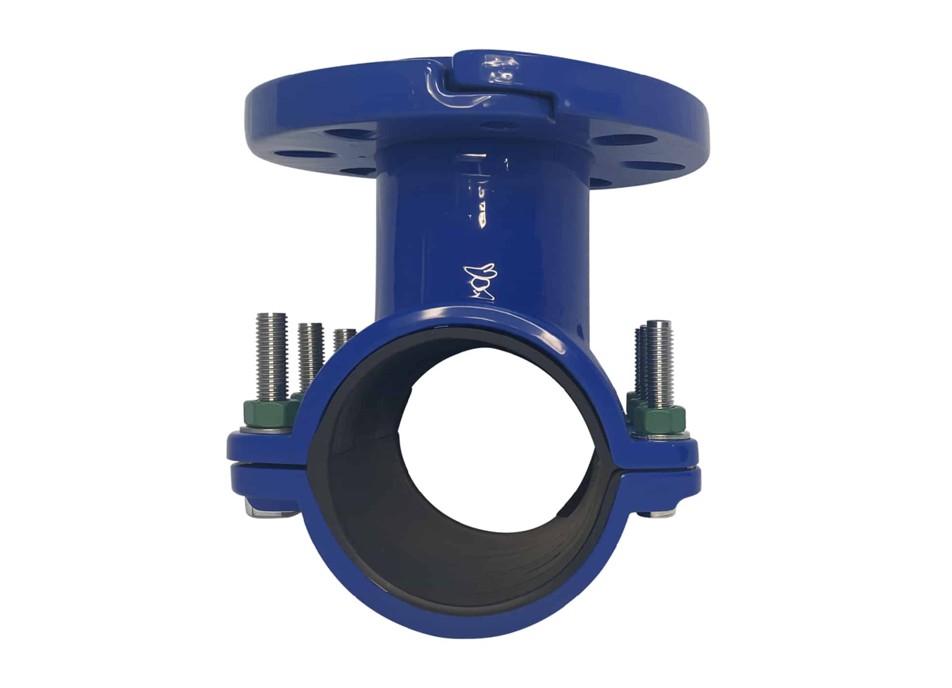 Saddle clamp with loose flange outlet 1