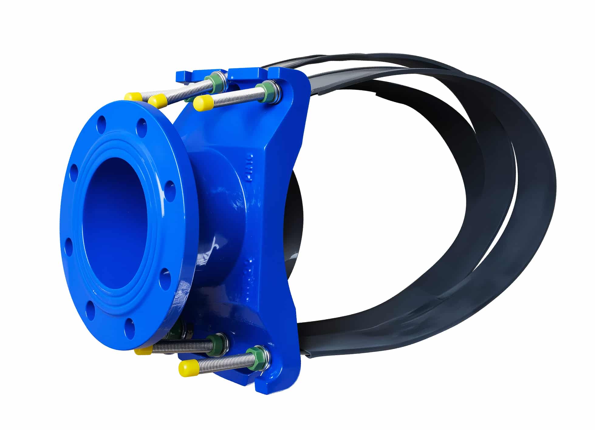 Universal Saddle for Ductile Iron Pipe,PVC pipe,Steel Pipe etc, flange outlet ,Multiple steel strips 2