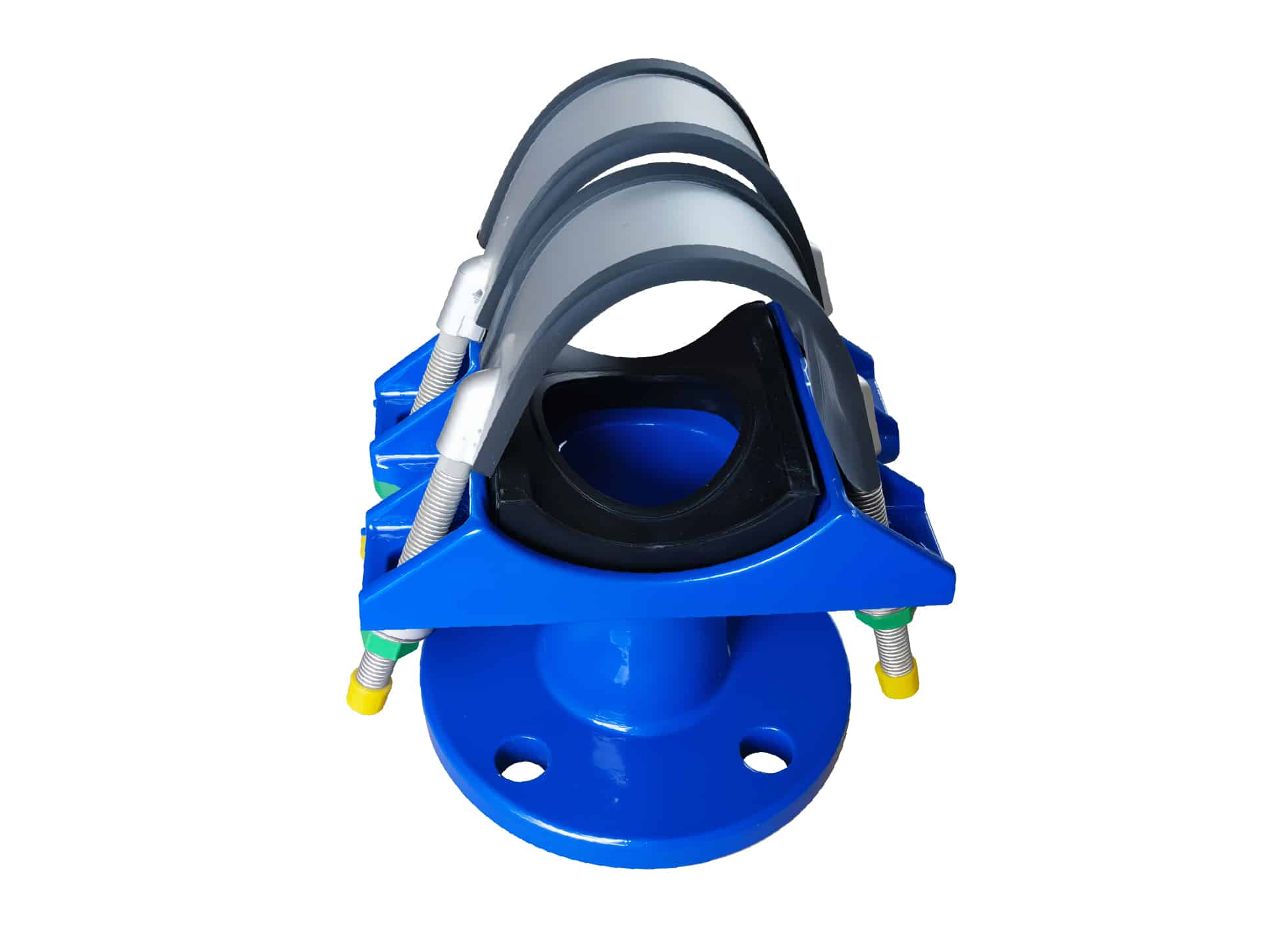 Universal Saddle for Ductile Iron Pipe,PVC pipe,Steel Pipe etc, flange outlet ,Multiple steel strips 4