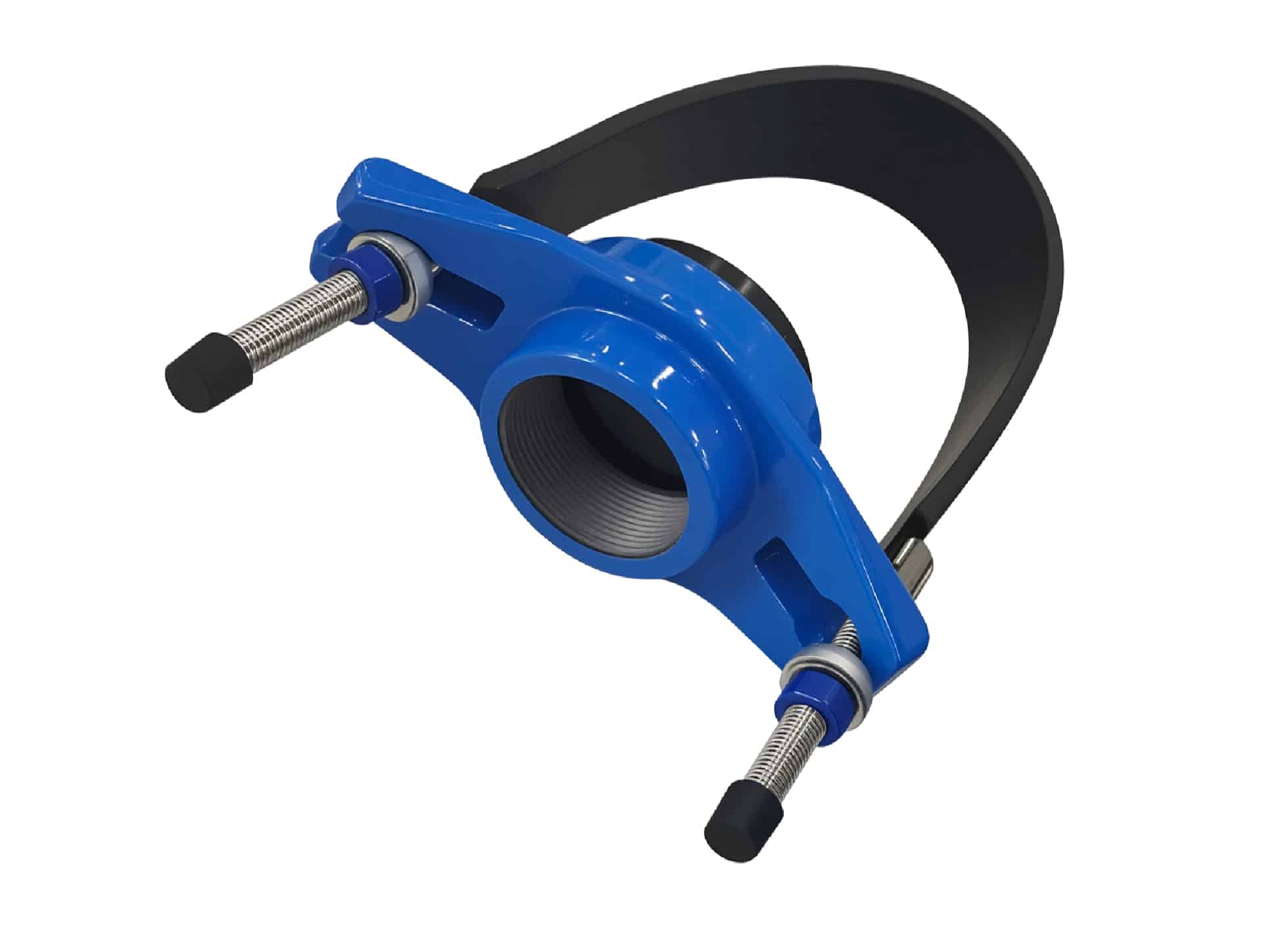 Universal Saddle tap for Ductile Iron Pipe,PVC pipe,Steel Pipe ,PE Pipe etc, thread outlet ,single steel strip 1