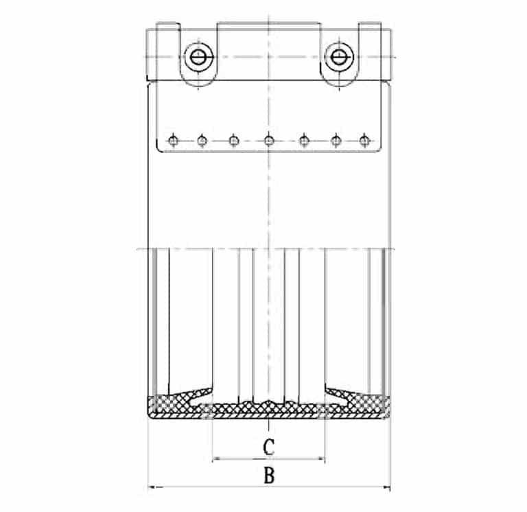 No Axial Restraint Stainless Steel Pipe Coupling drawing-side view