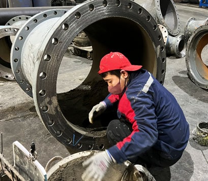 iron fittings production process-Cement lining