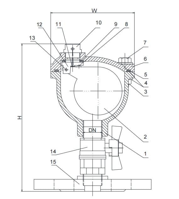 single air valve drawing