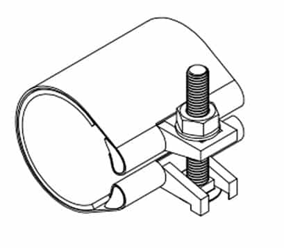 Steel Repair Clamp installation step 1