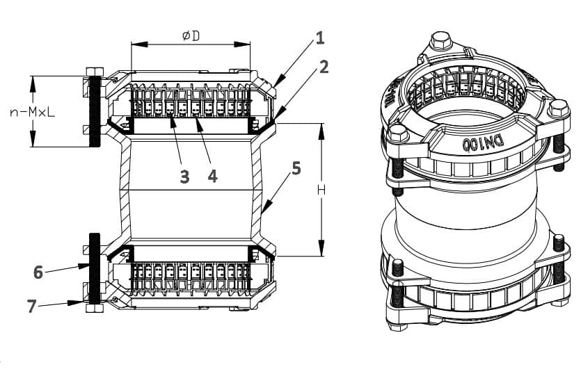 Ultra Grip Coupling Drawing