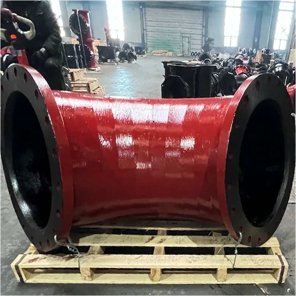 AWWA C110 ductile iron pipe fitting 90° long raidus bend