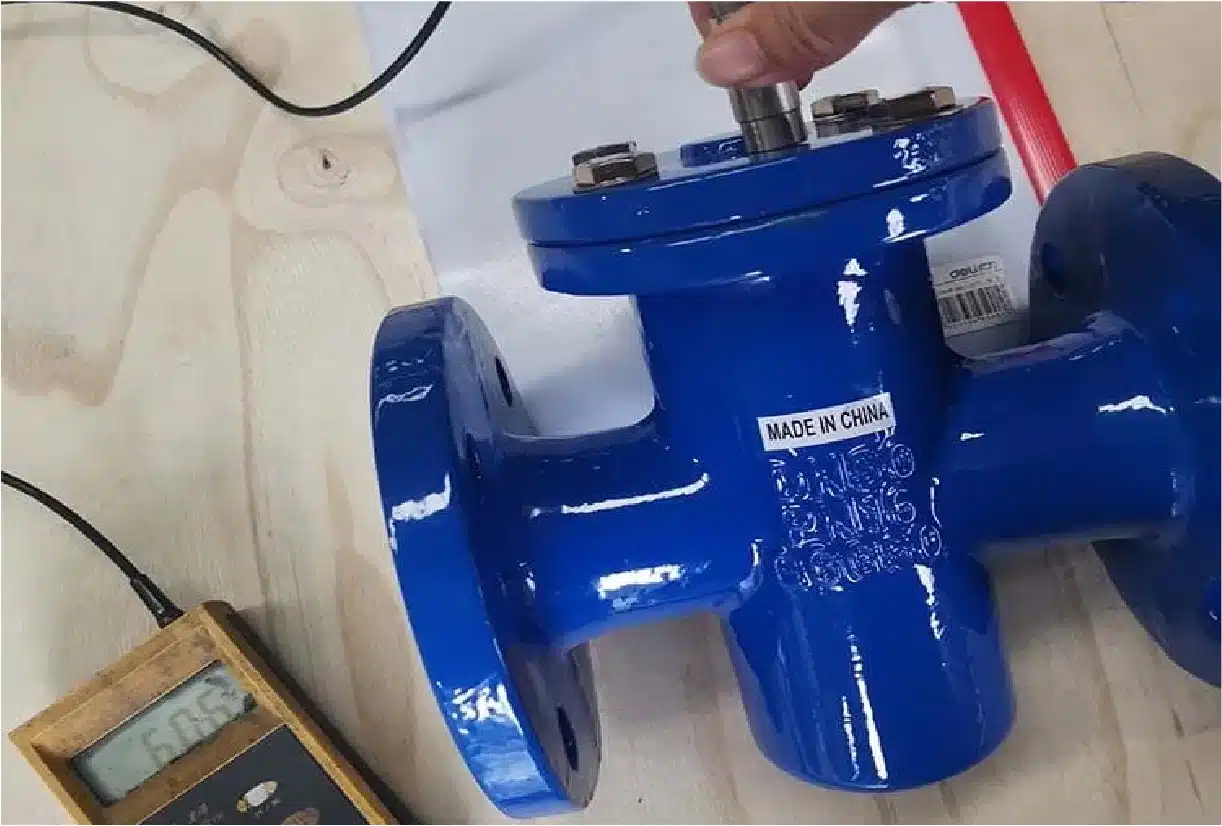 Coating thickness test for basket strainer