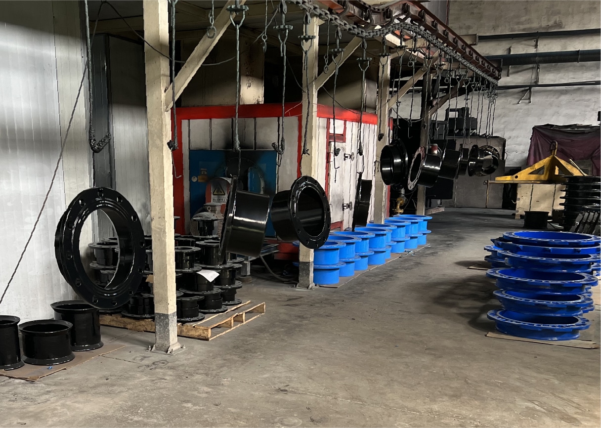 FBE coating production process for flange adaptor