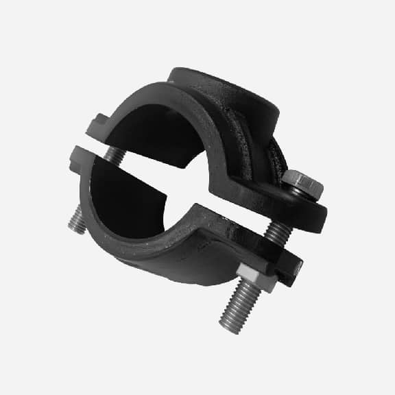 Grey cast iron Saddle clamp with Thread outlet