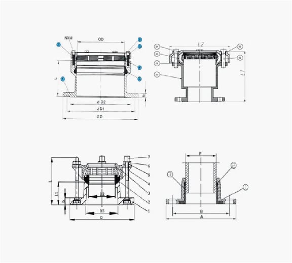 Judberd has many types of flange adaptor that can be selected by customers