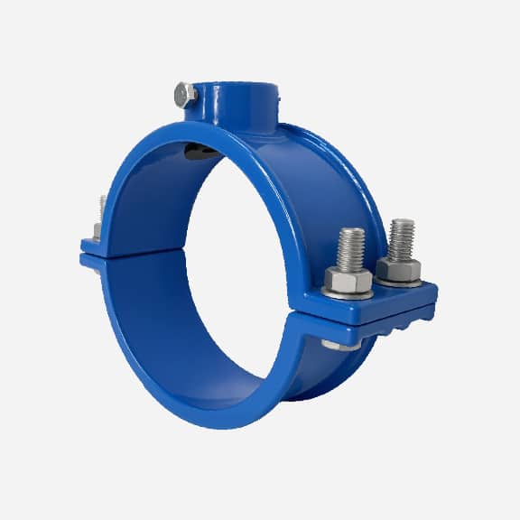 Saddle clamp For PVC pipe, with metric thread outlet