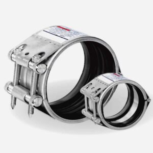 Single band stainless steel pipe repair coupling for permanent repair with pressure in pipeline