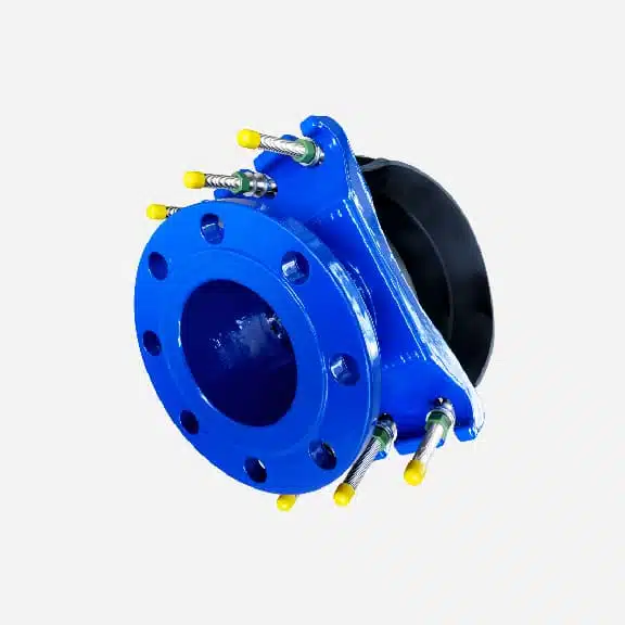 Universal saddle for ductile iron pipe, pvc pipe, steel pipe etc, flange outlet, multiple steel strips