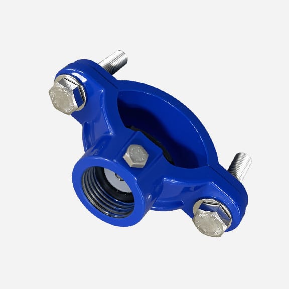 Water pipe saddle clamp for AC pipe with metric thread