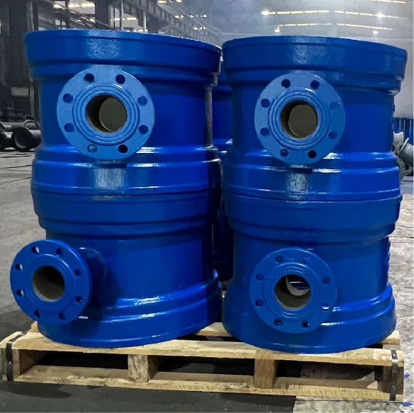 double socket tee with flange outlet