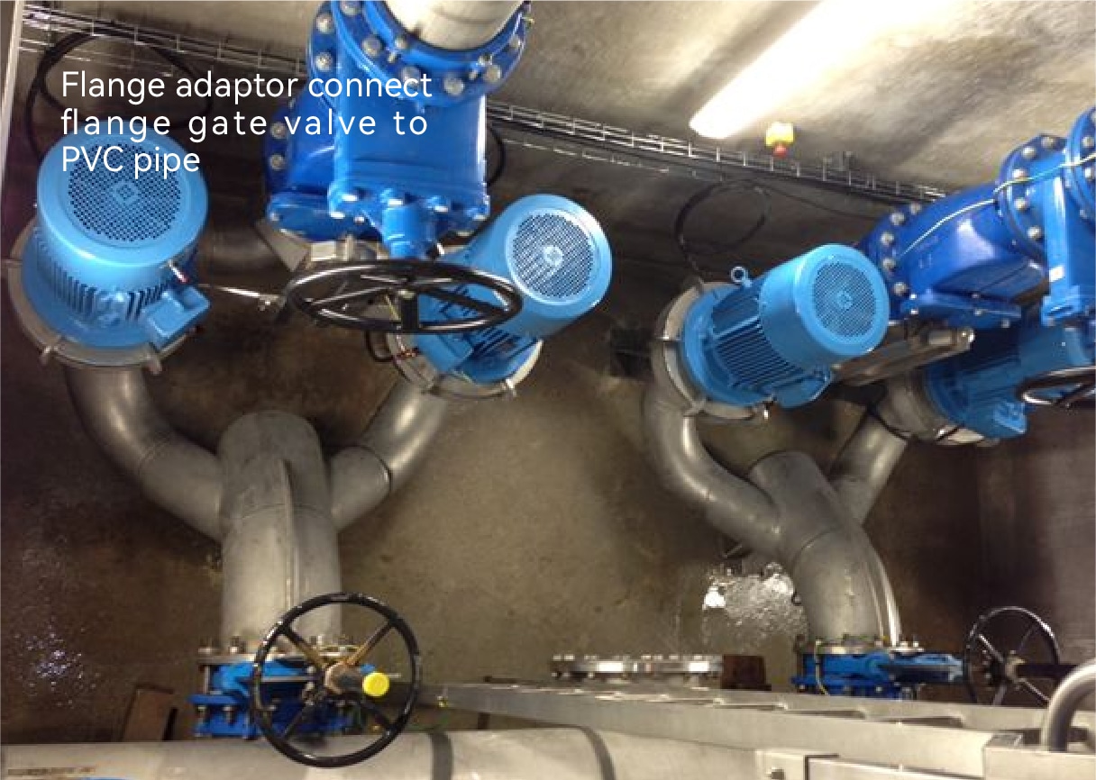 flange adaptor used to connect flange gate valve to PVC pipe