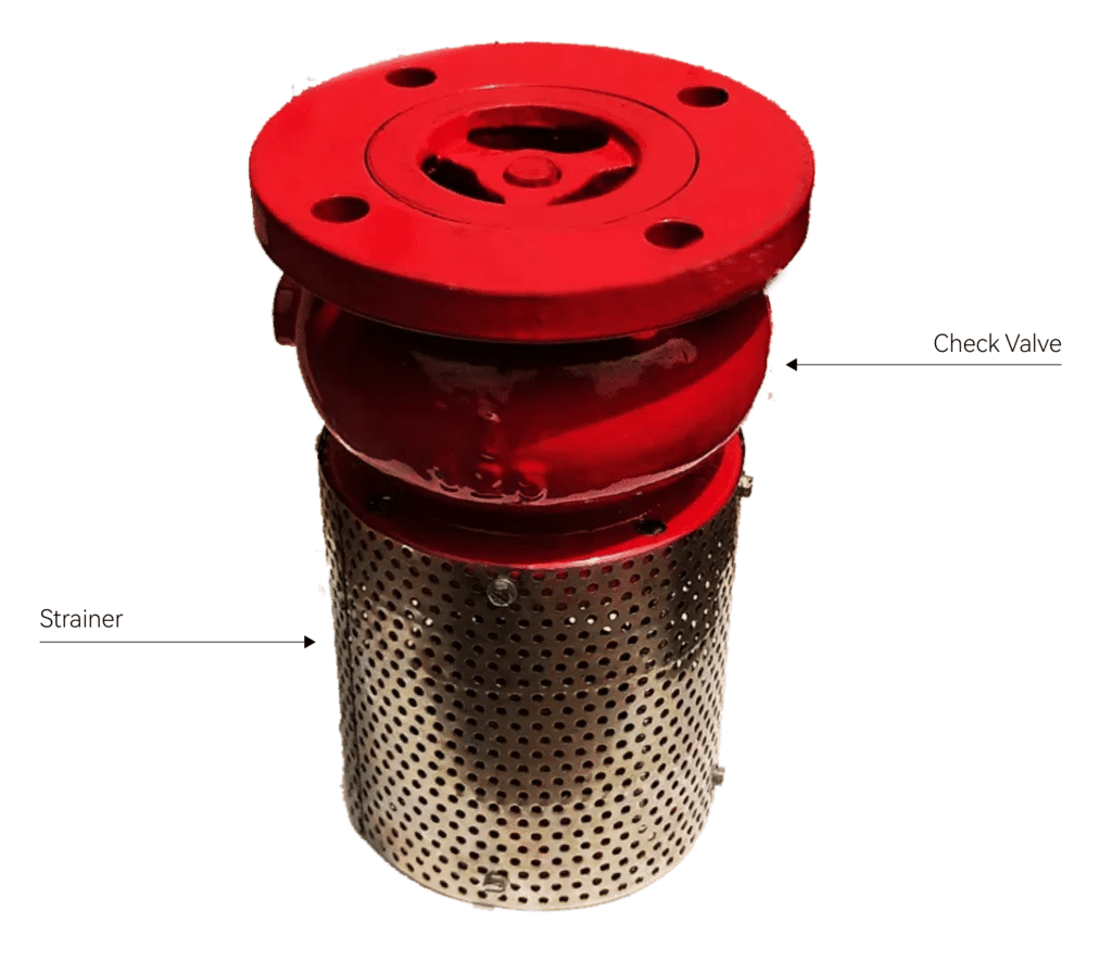 foot valve with strainer