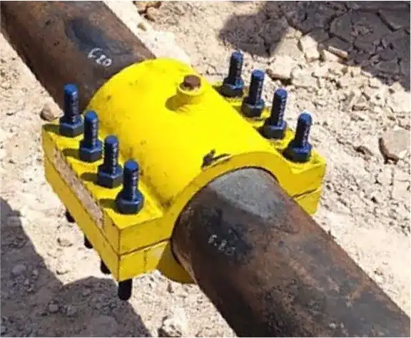 high pressure pipe repair clamp application