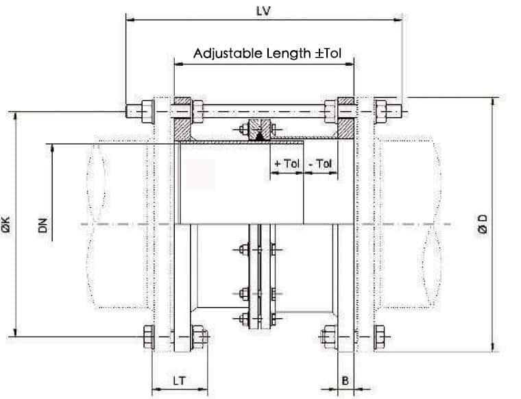 pipe dismantling joint drawing