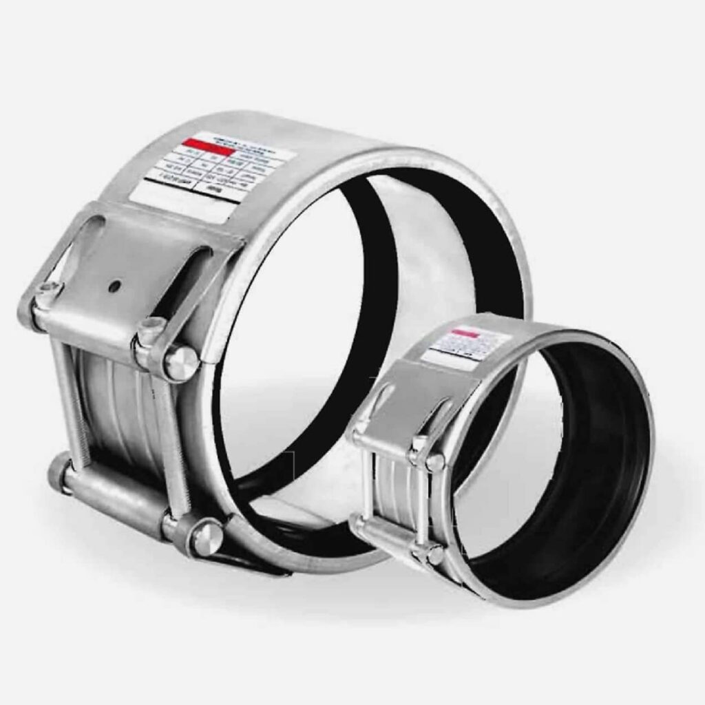 stainless steel pipe coupling for pipe connection which allow for pipe expansion and contraction