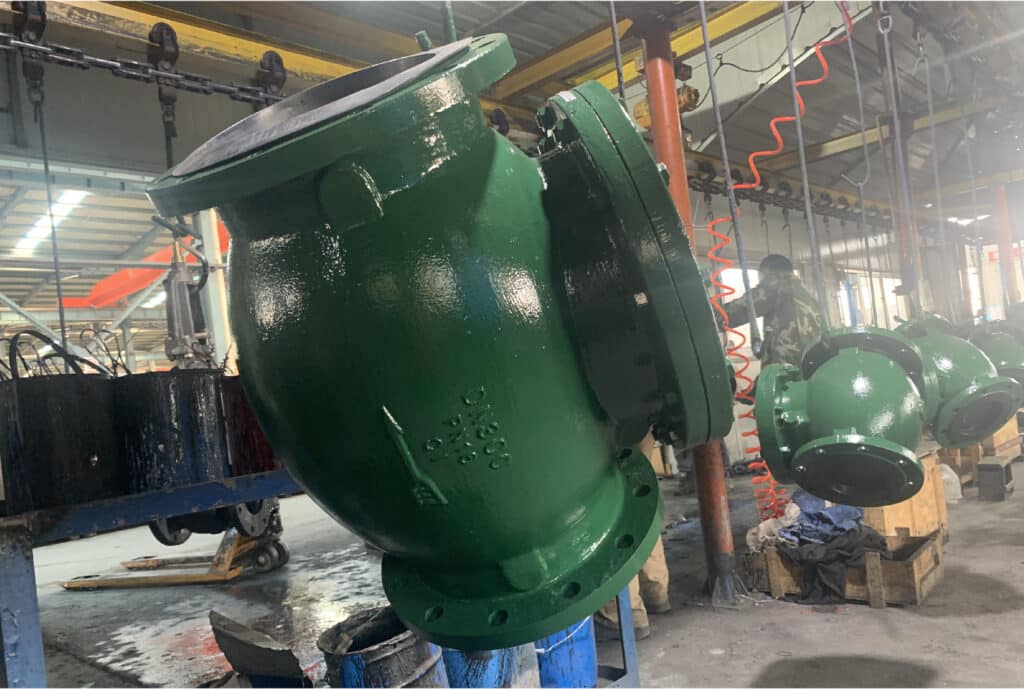 swing check valve in workshop