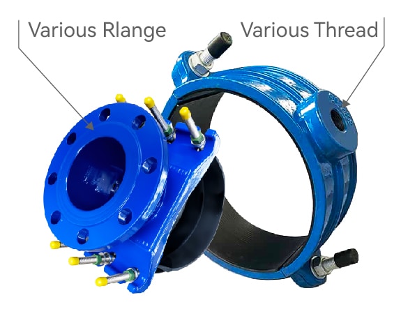 various threads or flanges outlet available
