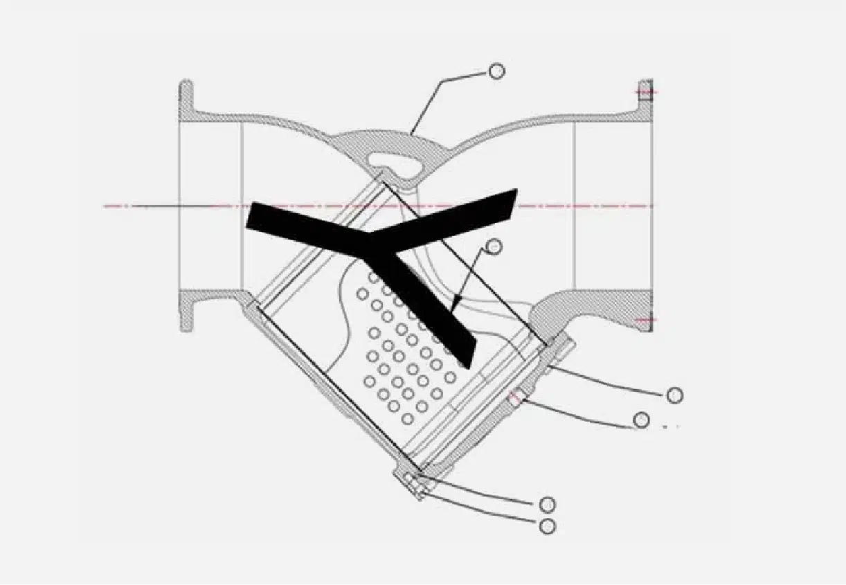 y strainer shape diagram