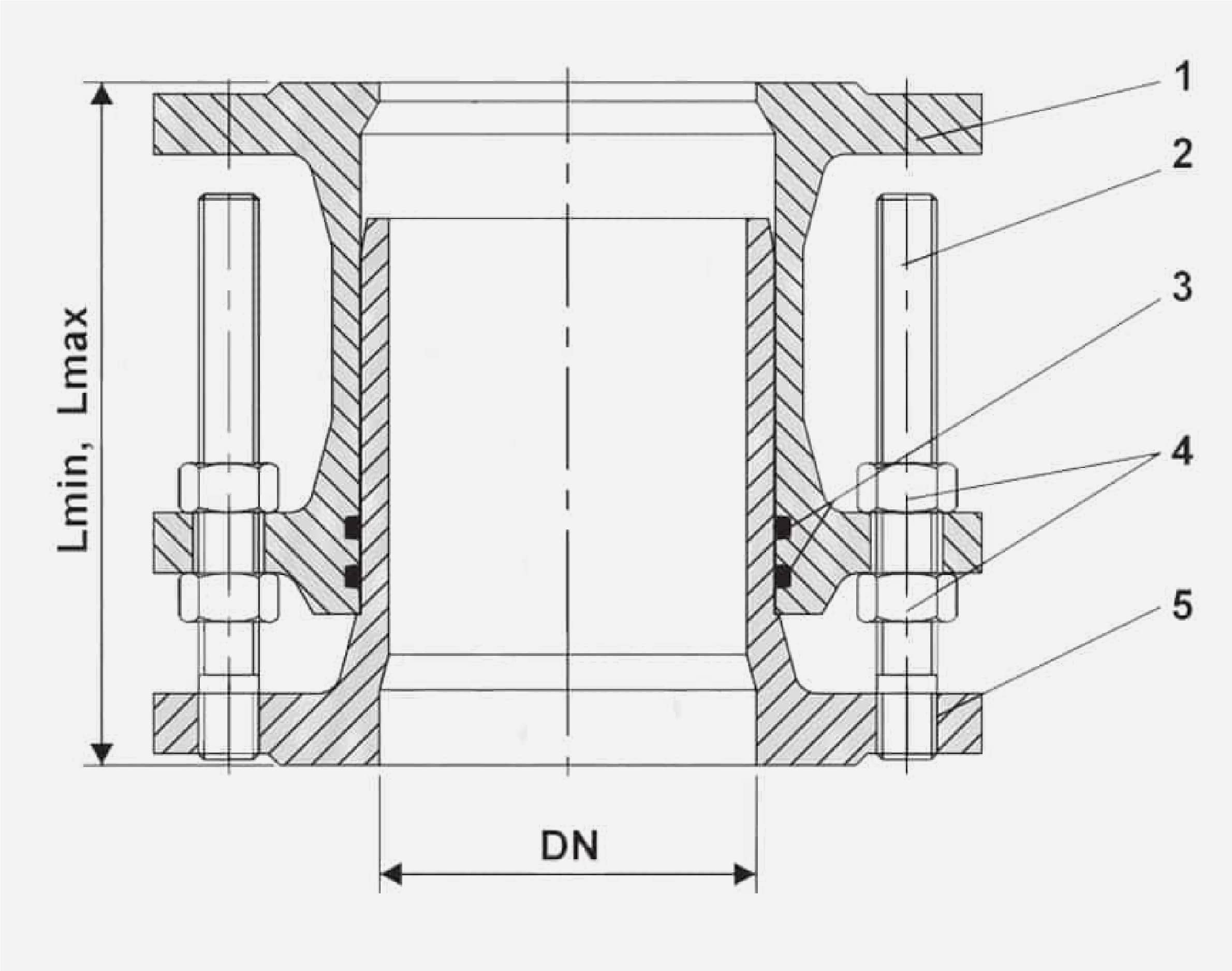 Adjusting Length by Bolts Dismantling Joint DN100-600