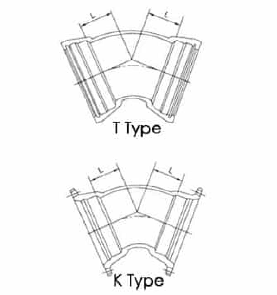 Double Socket 45° Bend Drawing