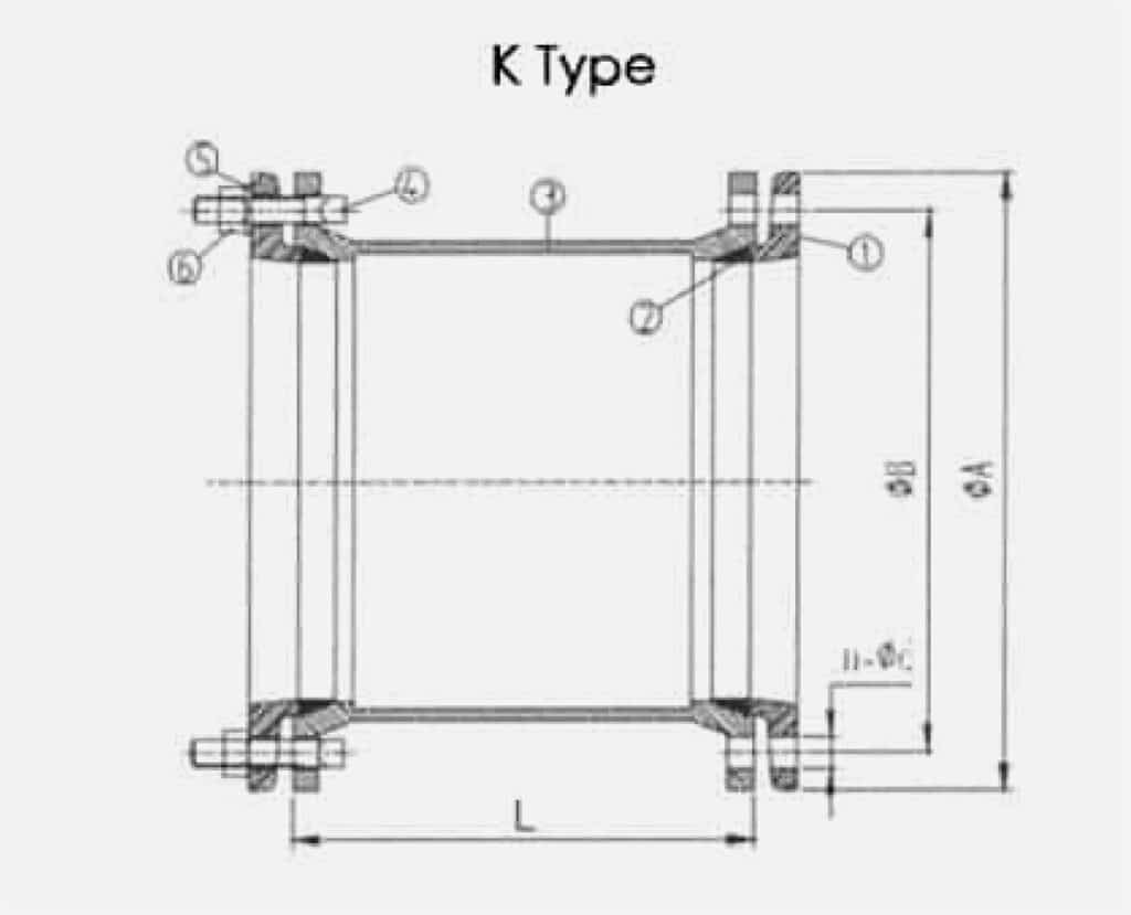 K type socket collar drawing