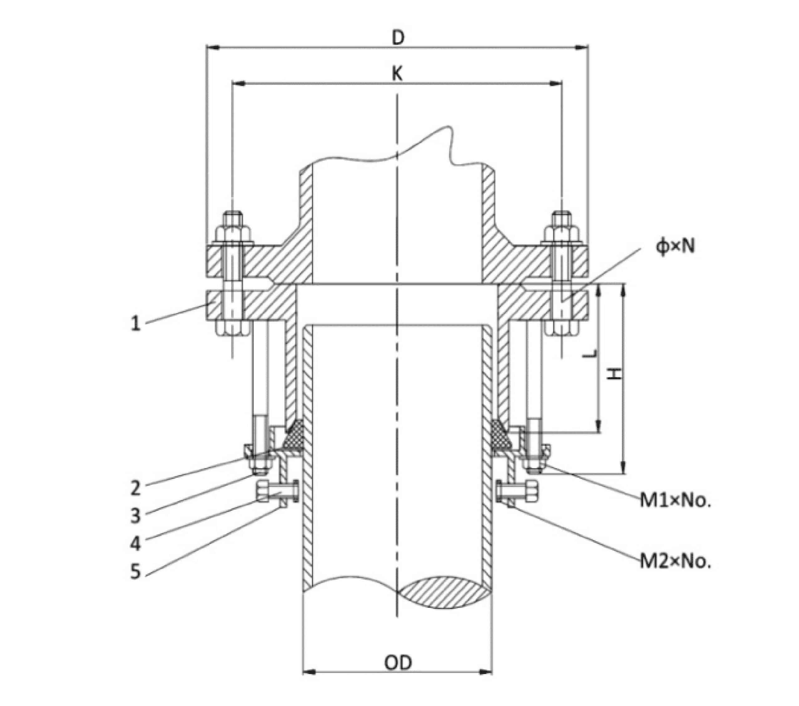 Mechanical Joint Flange Adaptor drawing