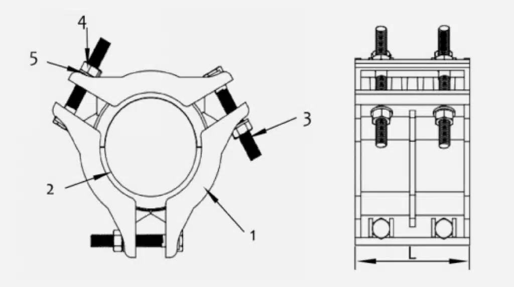 Rubber Clamp for Pipe Leaks drawing