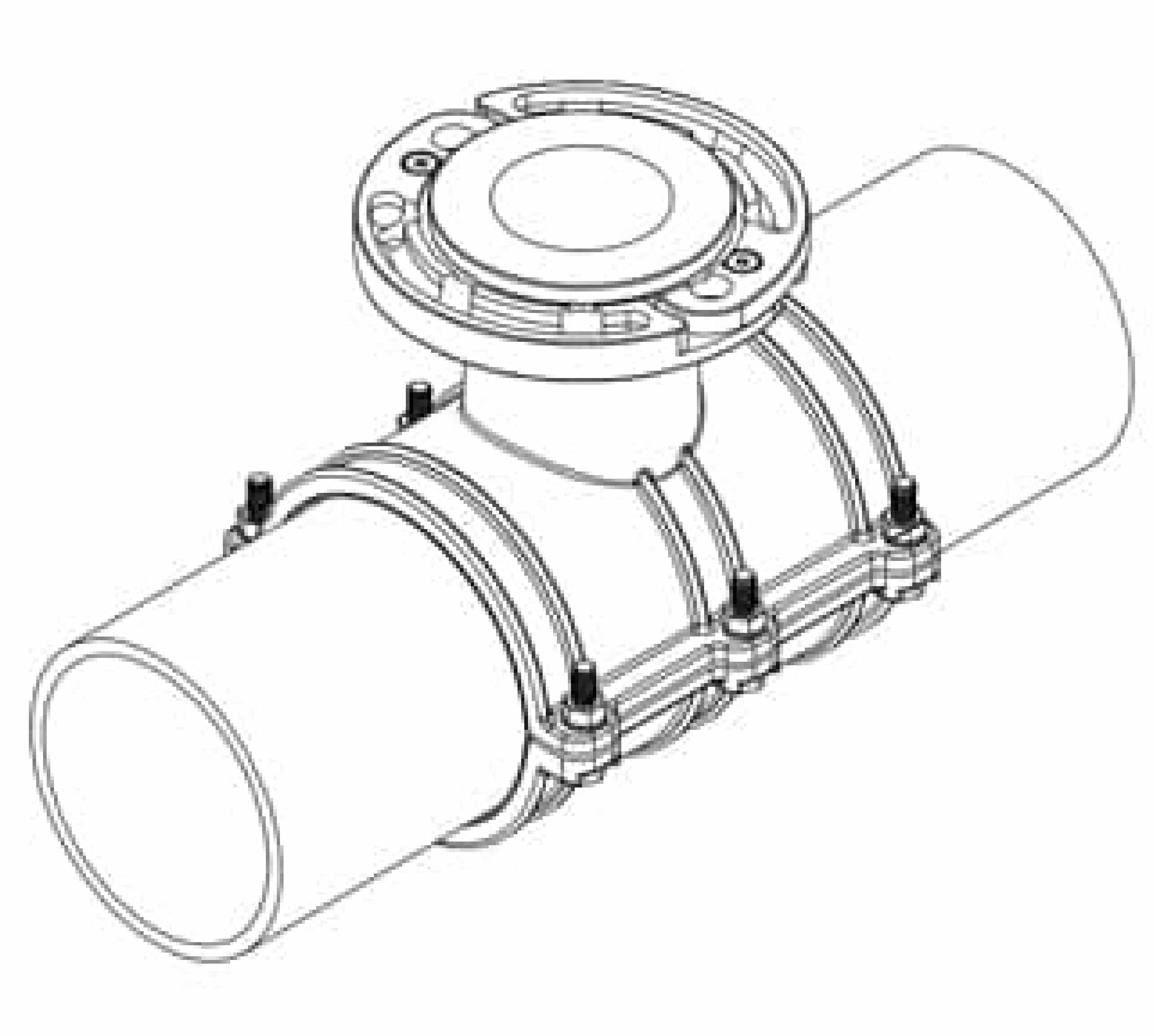 Saddle Clamp for HDPE and PVC Pipe with Loose Flange Outlet Installation Instruction Step 4