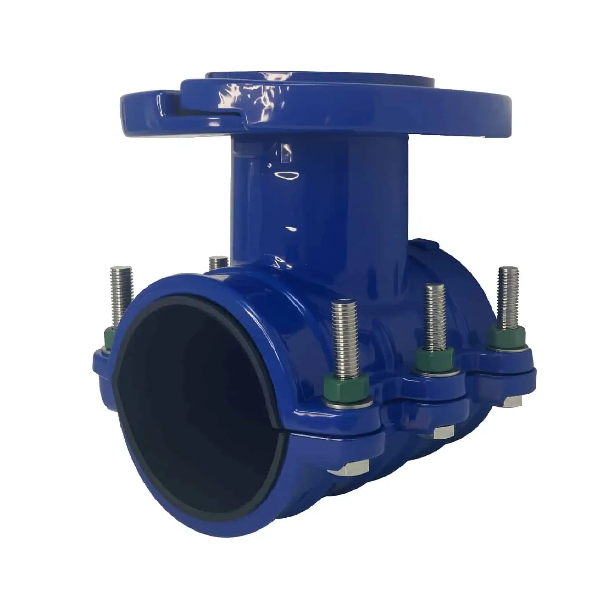 Saddle clamp with loose flange outlet 1