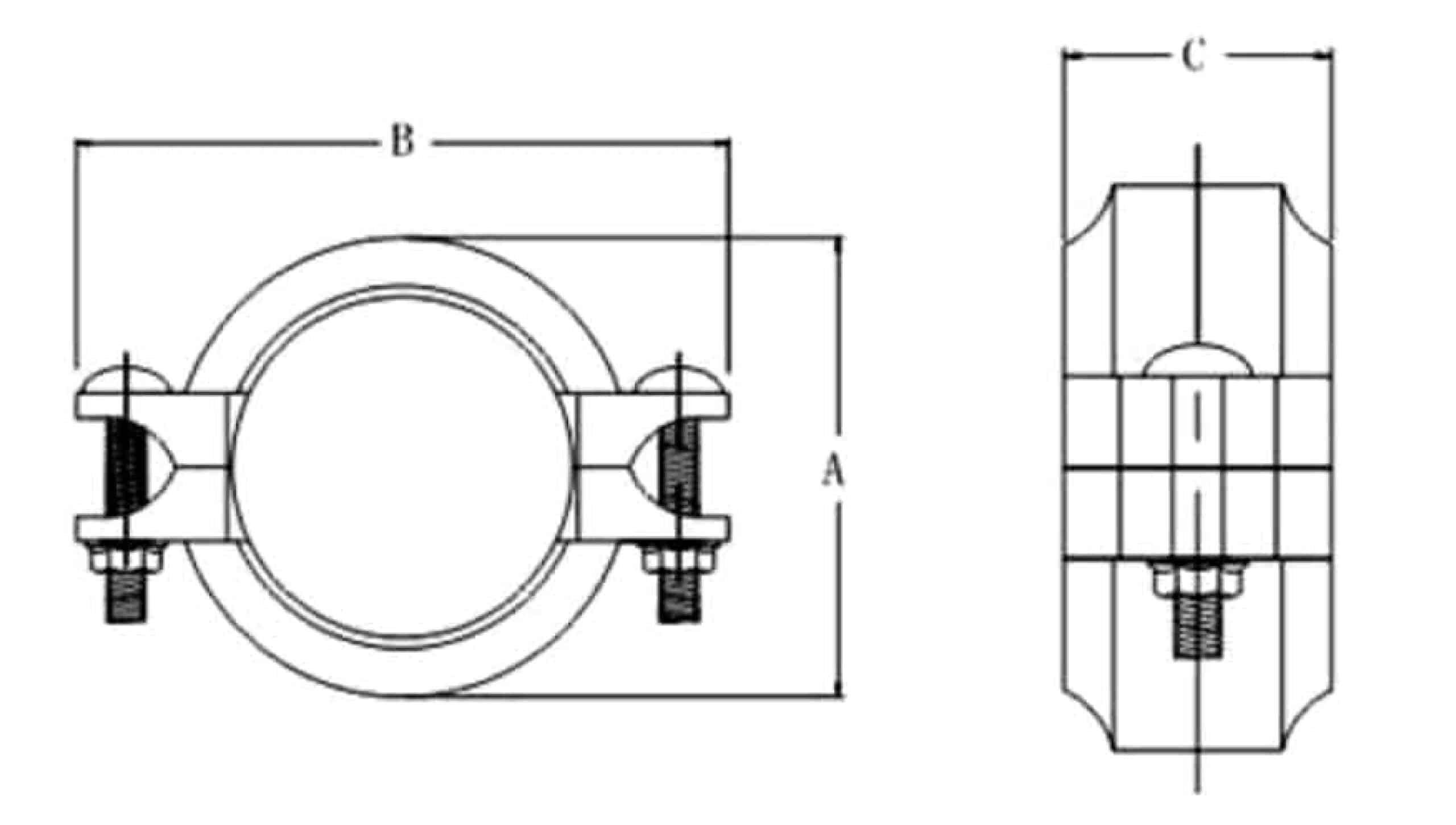 Stainless Steel Low Pressure Flexible Groove Coupling with rated Working Pressure 350 psi 25 bar Drawing