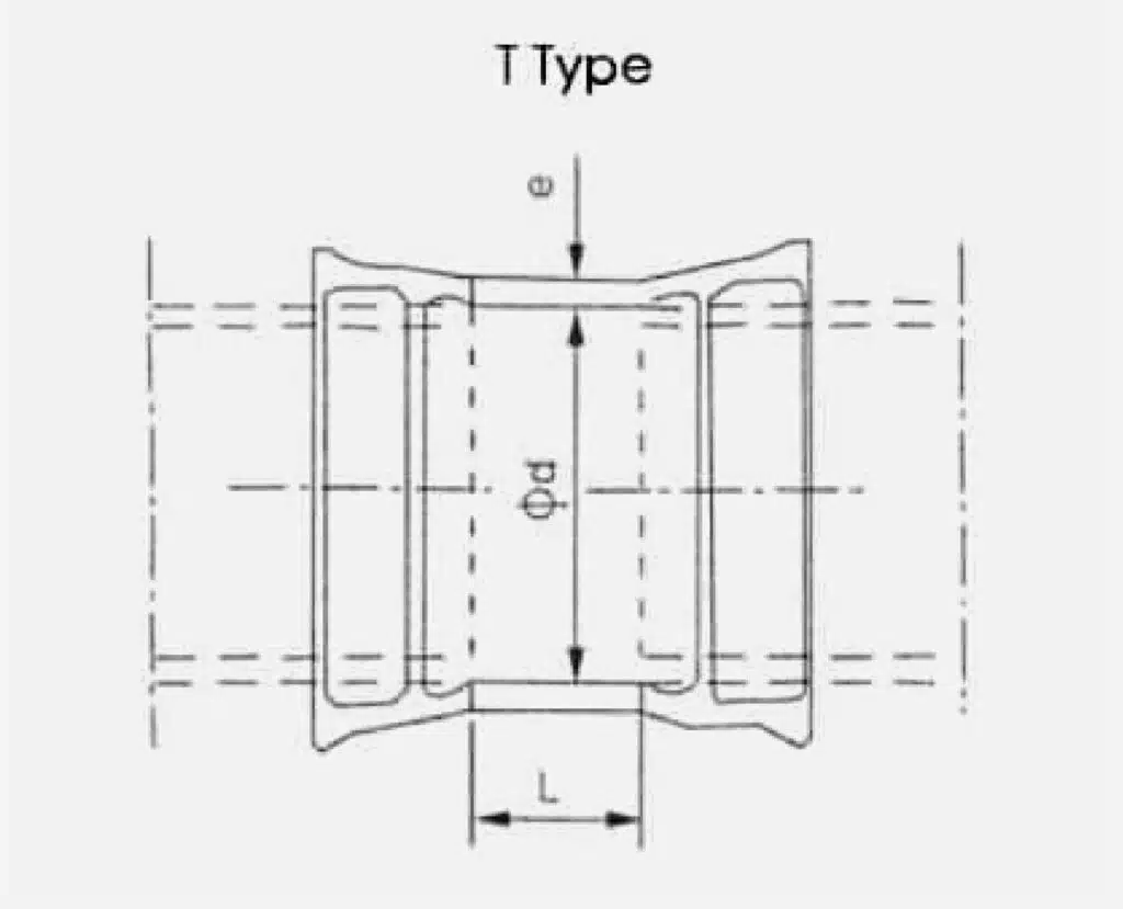 T type socket collar drawing