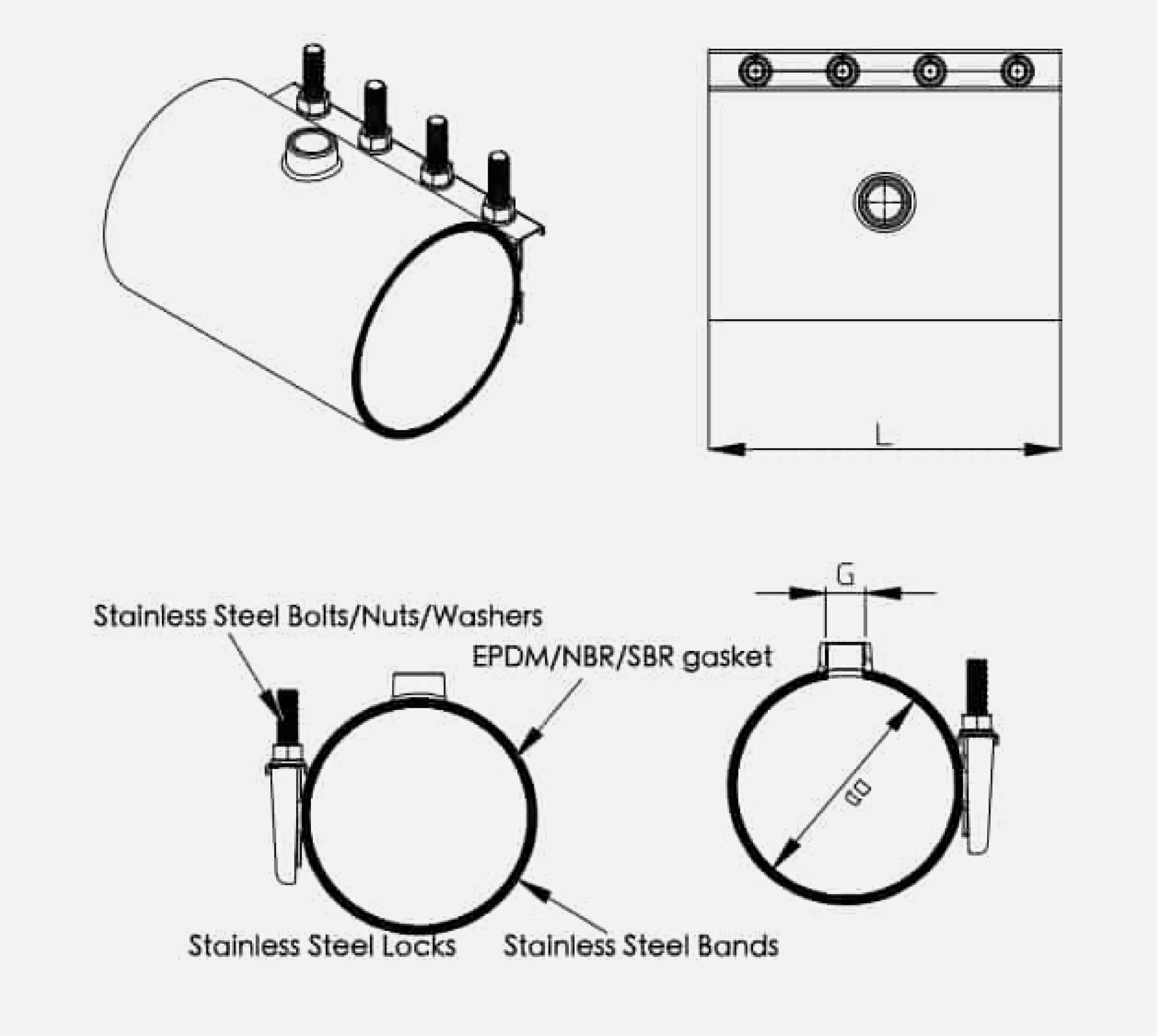 Tapping Sleeve With Thread Outlet Drawing