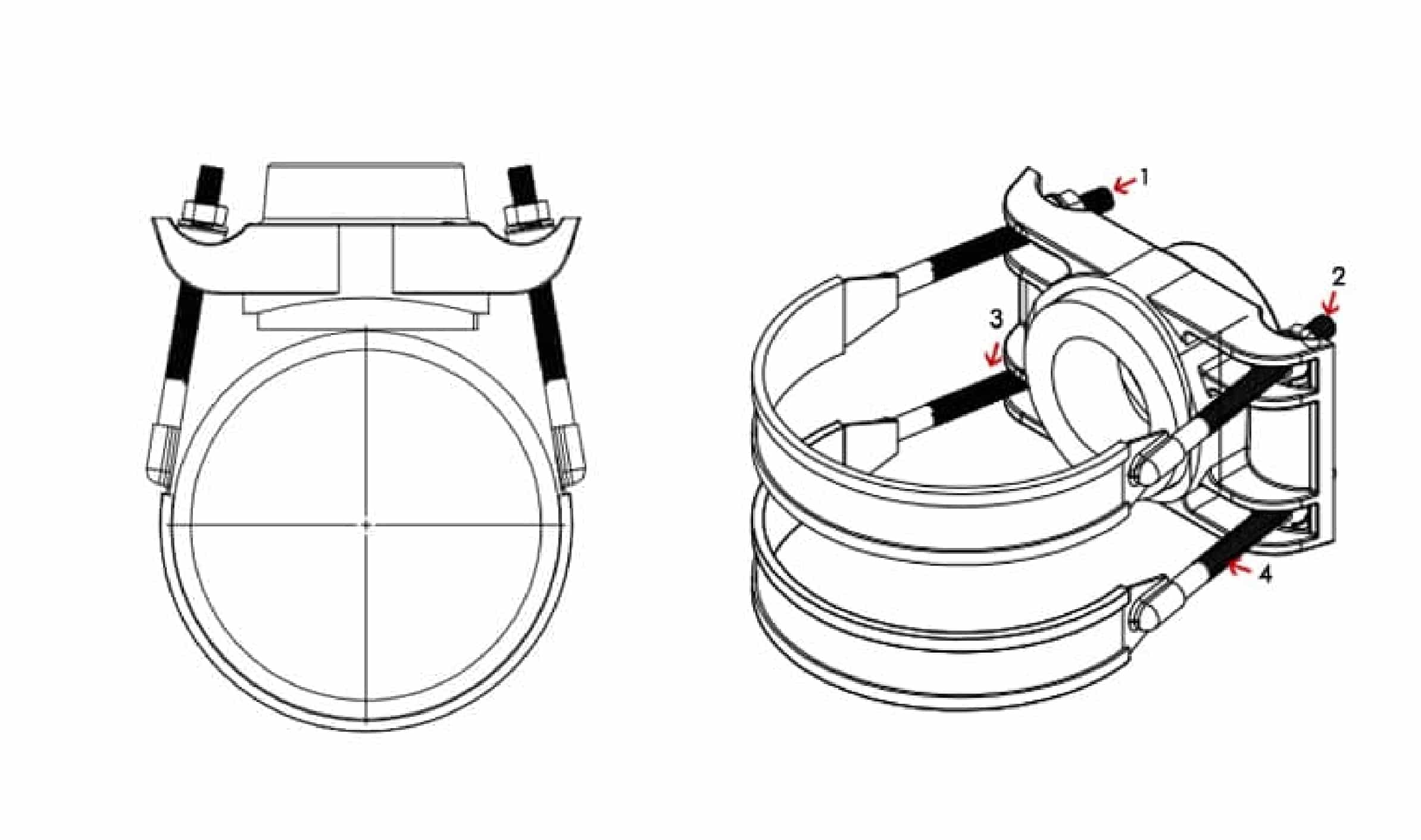 Tapping saddle with thread outlet-double bands or multiple bands for big size pipes installation instruction Step 4