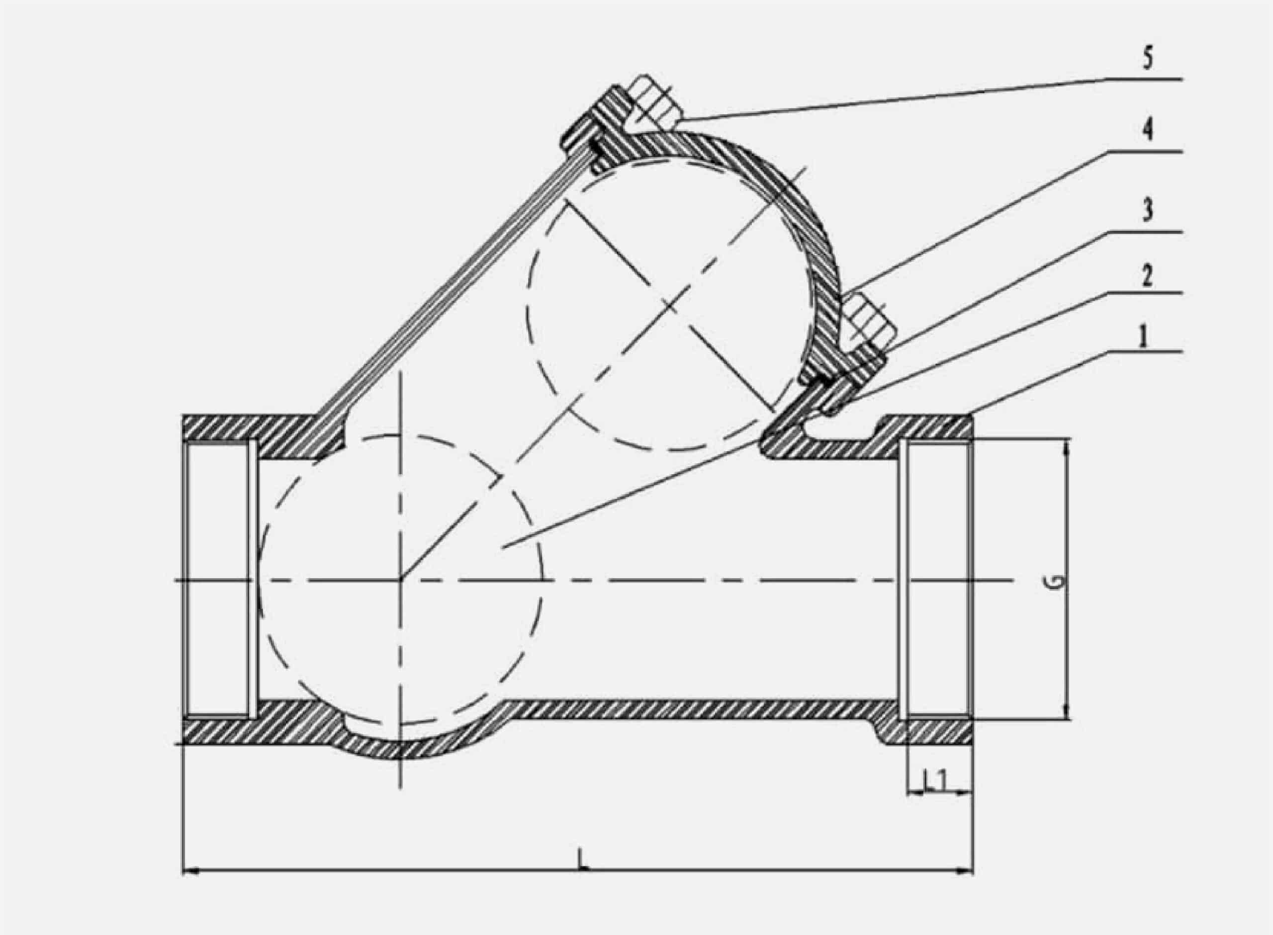 Thread end ball check valve Drawing